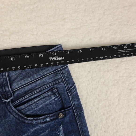 Democracy Jeans Womens 6 Blue Ab Solution Skinny Jegging Distress Dark Wash - Picture 3 of 12